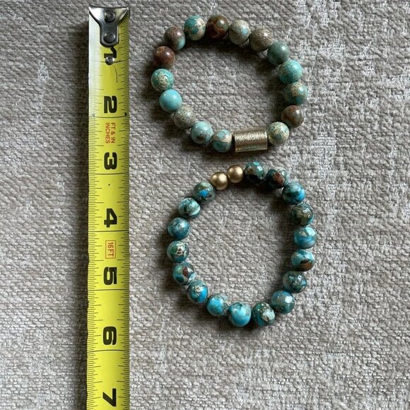 Imperial Jasper Beaded Bangles Bracelets Stretchy - Picture 6 of 6